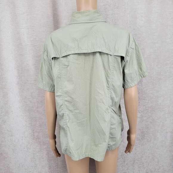 REI Women's Green Button-Up Shirt UPF 30+ Outdoor Hiking - Picture 7 of 11